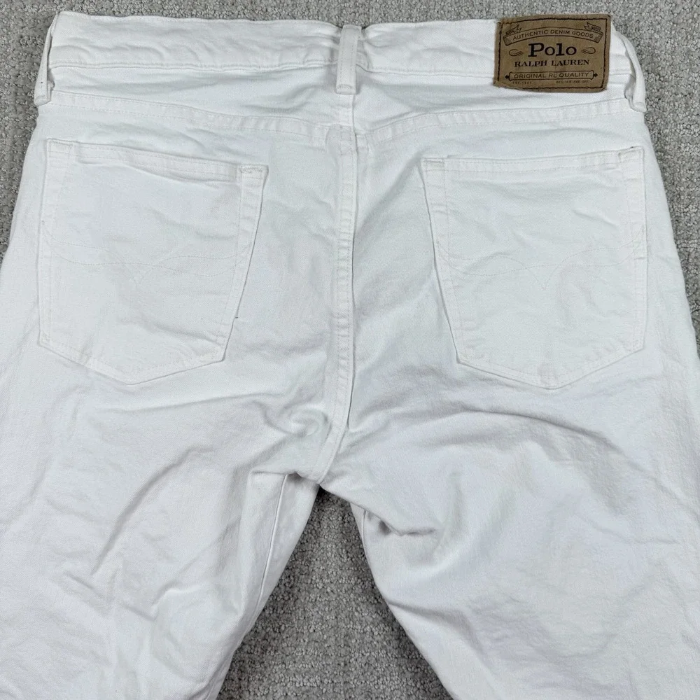 Polo Ralph Lauren Men's 32x30 Varick Slim Straight White Denim Jeans - Picture 4 of 8